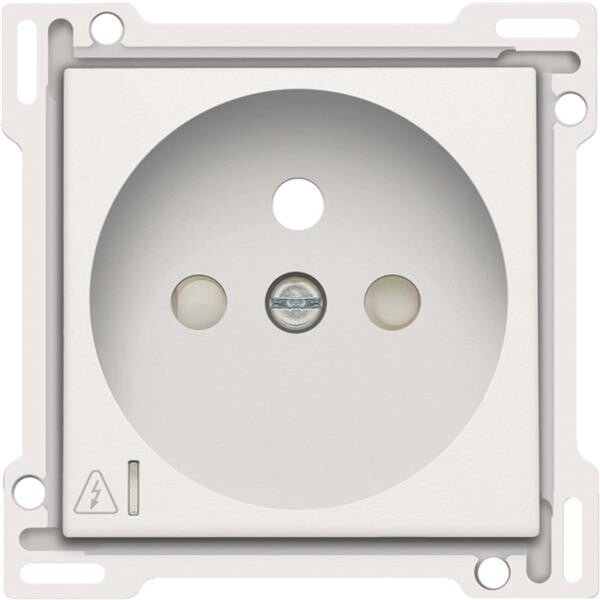 Niko afwerkingsset stopcontact incl. overspanningsbeveiliging white steel 154-66606