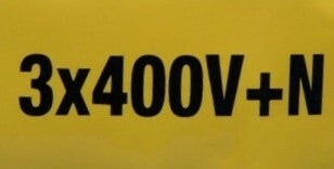 Sticker 3 x 400V+N 70x35mm  M400N