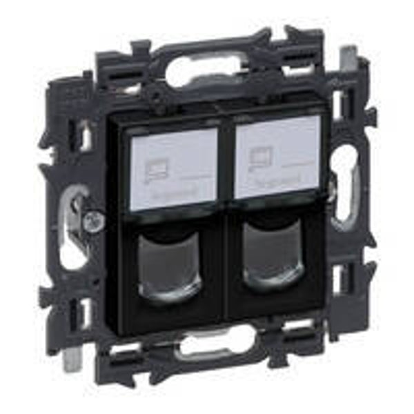 Legrand Valena Next 2xRJ45 UTP cat6 Set Zwart klauwen - 741771