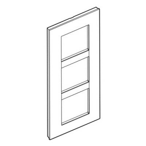 Legrand Valena Next Drievoudige afdekplaat verticaal 57mm Zwart Chroom- 741169