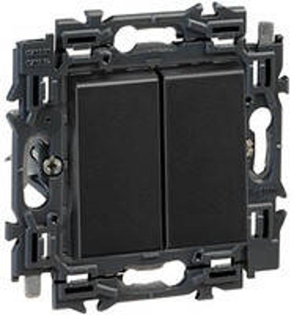 Legrand Valena Next dubbele drukknop 6A Set Zwart klauwen - 741749