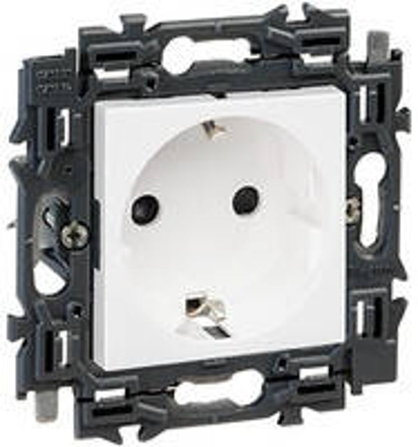 Legrand Valena Next Stopcontact 2P met randaarde Set Alu klauwen - 74525