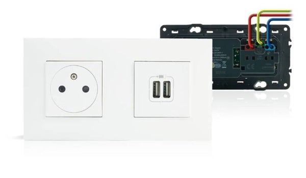Legrand Valena Next Stopcontact 2P+A + dubbele USB Set vlak Wit met schroef - 741535