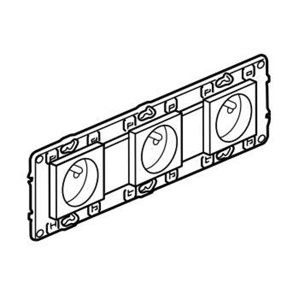 Legrand Valena Next Stopcontact 3x2P+A voorbekabeld Set Alu schroef - 741623