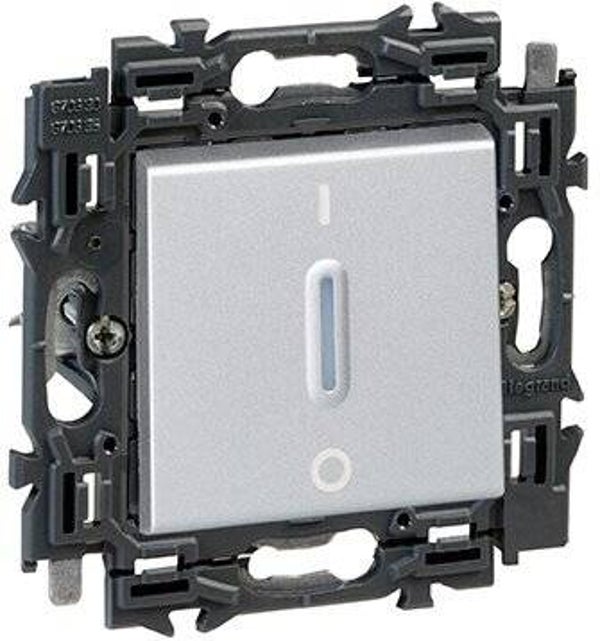 Legrand Valena Next tweepolige schakelaar verlicht 16AX Set Alu klauwen - 741644