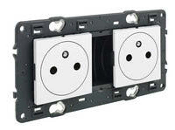 Legrand Valena Next vlak Stopcontact 2x2P+A 16A Set Wit schroef - 741532