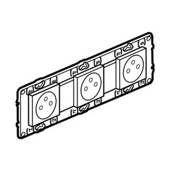 Legrand Valena Next vlak stopcontact 3x2P+A 16A Set Alu schroef - 741633
