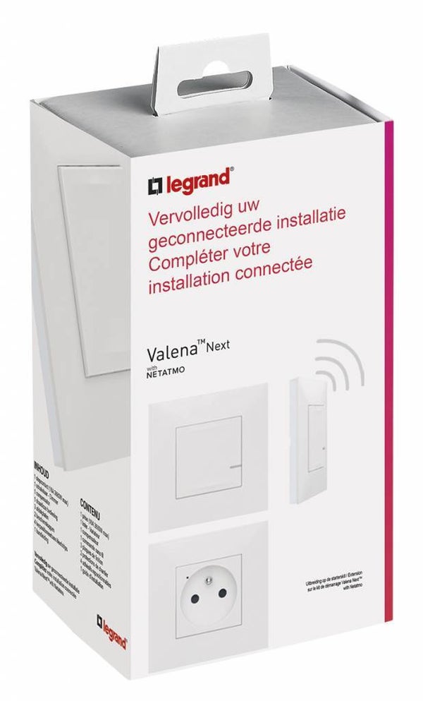 Legrand Valena Next with Netatmo - Uitbreidingskit Schakelaar + stopcontact Wit 741905