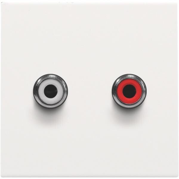 Niko Centraalplaat voor 2x CINCH-aansluiting white steel 154-69716