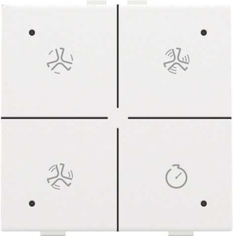 Niko Ventilatiebediening met led Intense White steel 154-52054