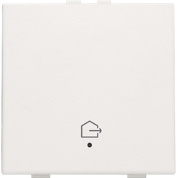 Niko Drukknop met led, symbool "woning verlaten" Wit 101-52901