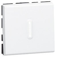 Legrand Mosaic wisselschakelaar met Led-verklikker, wit 10A (2 modules) 077012