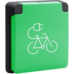 Niko Fietsoplaadpunt 16 A/250 Vac met groene beschermklep Zwart - 761-36675