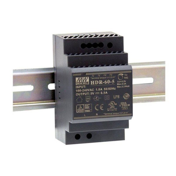 Meanwell Voeding Ultra slim DIN rail 220V/12VDC 4.5A 60W - HDR-60-12  MEA_HDR-60-12