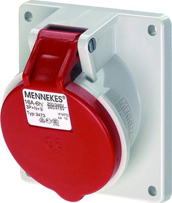 Mennekes Inbouwdoos 3P+N+A 16A 400V - schuin M3473