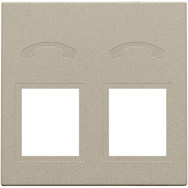 Niko Centraalplaat voor telefooncontactdoos 2x RJ11 champagne mat 157-69031