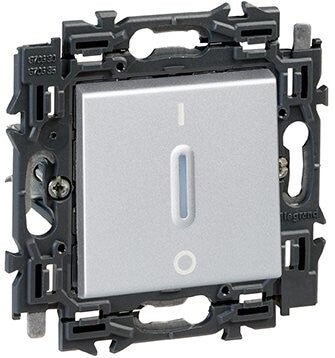 Legrand Valena Next tweepolige schakelaar verlicht 16AX Set Alu klauwen - 741644