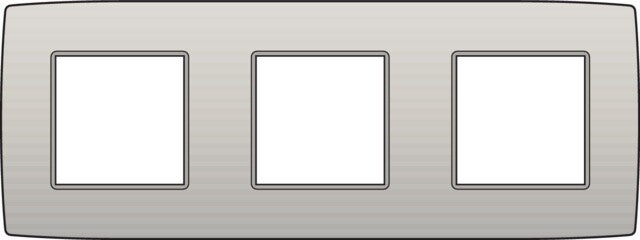 Niko Drievoudige horizontale afdekplaat, kleur Original light grey Niko 102-76700