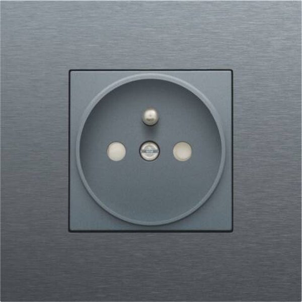 Niko afwerkingsset stopcontact 21mm Alu Look Grey Steel, Niko 220-66101