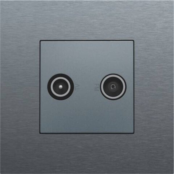 Niko afwerkingsset voor TV-FM kleur  Alu Look Grey Steel 220-69702