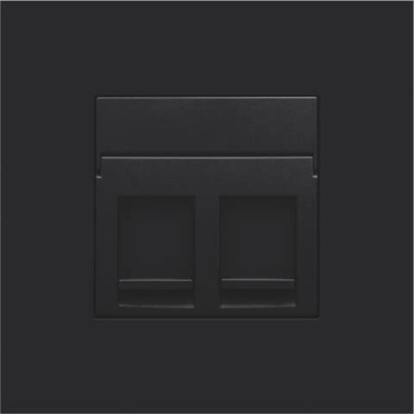 Niko afwerkingsset voor tweevoudige datacontactdoos kleur Black Coated / 161-65200
