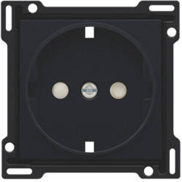 Niko Centraalplaat stopcontact met randaarde NL Black Steel (Black Coated) 161-66901