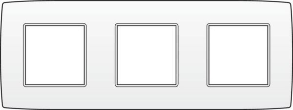 Niko Drievoudige horizontale afdekplaat, kleur Original white Niko 101-76700