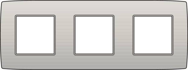 Niko Drievoudige horizontale afdekplaat, kleur Original light grey Niko 102-76700