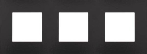 Niko Drievoudige horizontale afdekplaat, kleur Pure Bakelite piano black Niko 200-76700