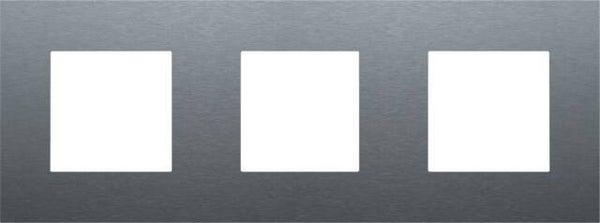 Niko Drievoudige horizontale afdekplaat, kleur Pure alu steel grey Niko 220-76700