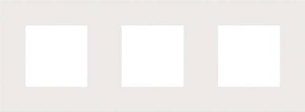 Niko Drievoudige horizontale afdekplaat, kleur Pure white steel Niko 154-76700