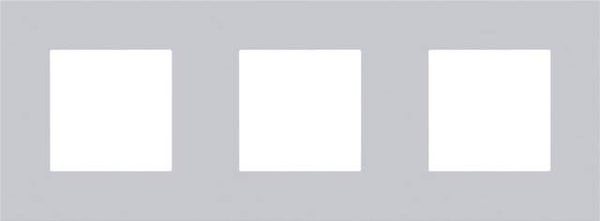 Niko Drievoudige horizontale afdekplaat, kleur Pure alu grey Niko 155-76700