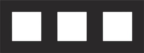 Niko Drievoudige horizontale afdekplaat, kleur Pure black steel Niko 161-76700