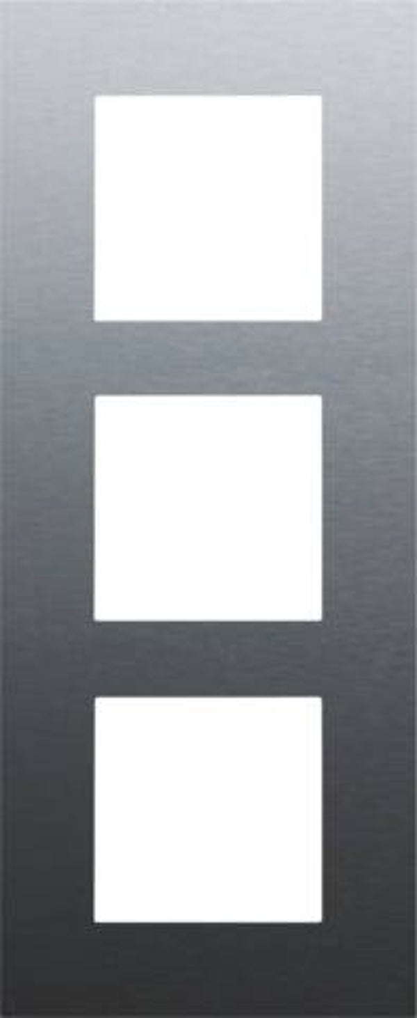 Niko Drievoudige verticale afdekplaat, kleur Pure alu steel grey Niko 220-76300
