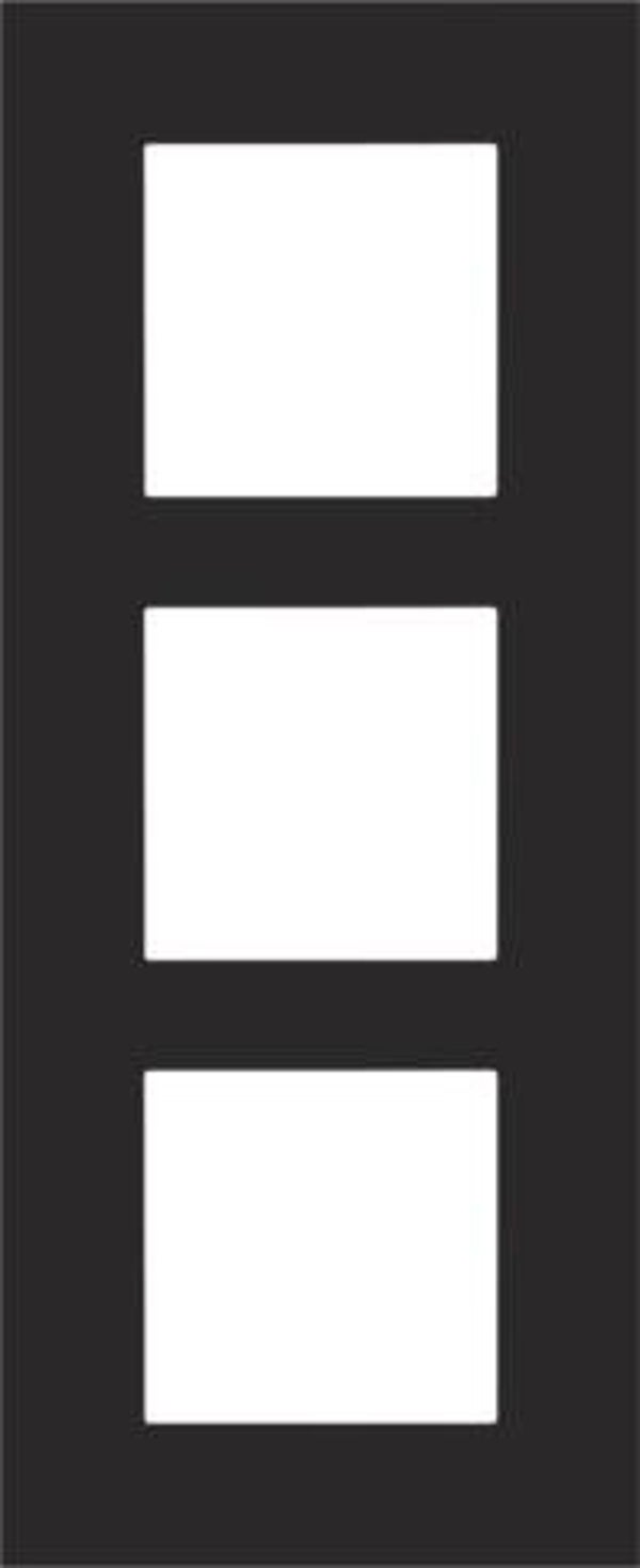 Niko Drievoudige verticale afdekplaat, kleur Pure black steel Niko 161-76300