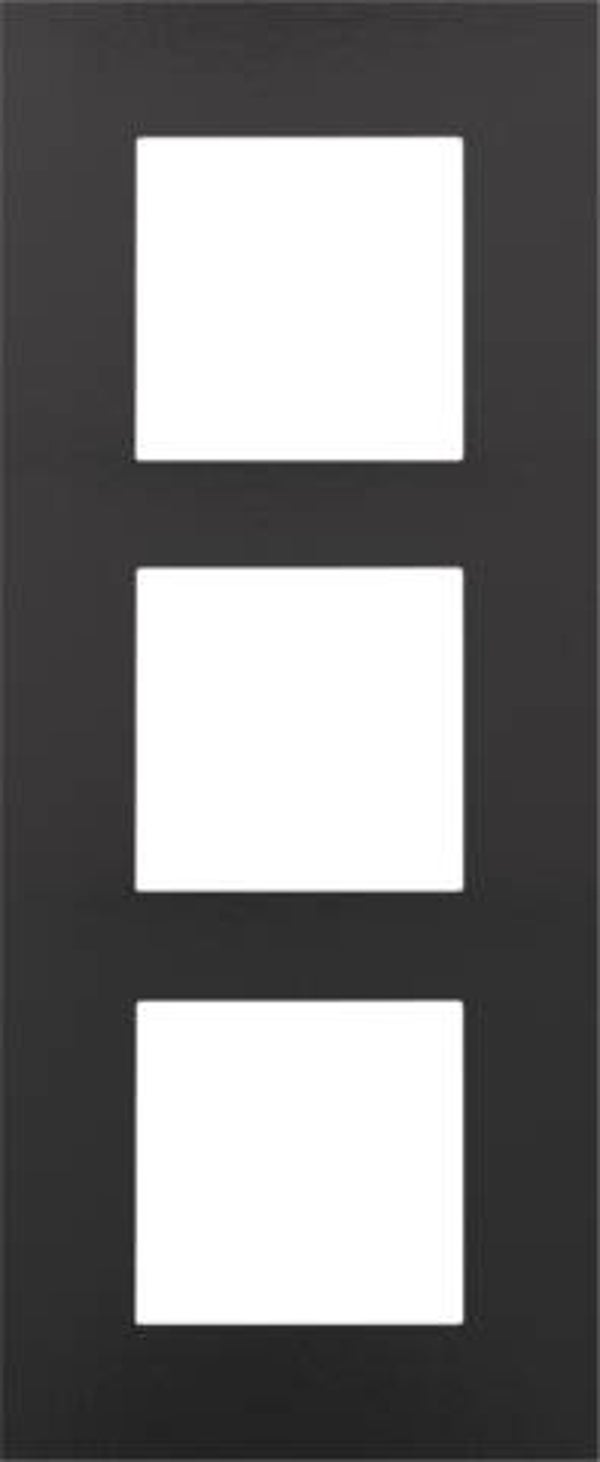 Niko Drievoudige verticale afdekplaat, kleur Pure Bakelite piano black Niko 200-76300