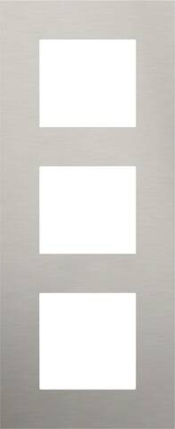 Niko Drievoudige verticale afdekplaat, kleur Pure stainless steel on anthracite Niko 150-76300