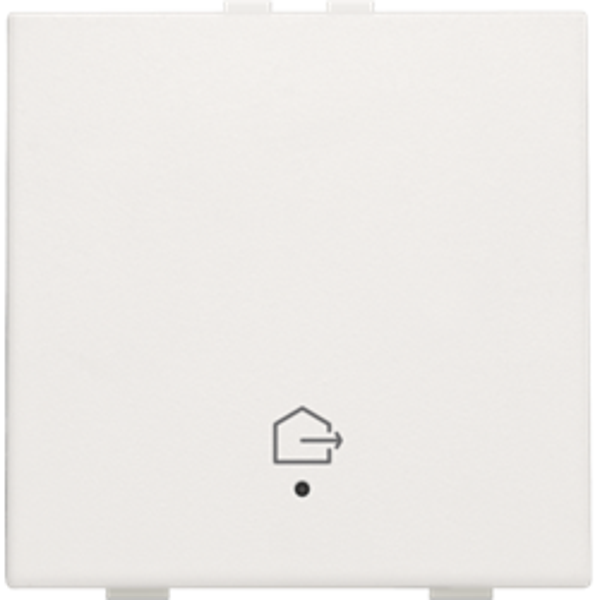 Niko Drukknop met led, symbool "woning verlaten", Wit 101-52901