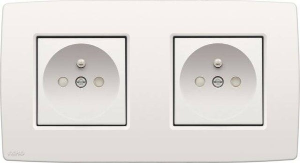 Niko Dubbel horizontaal stopcontact compleet White Wit 101-66602
