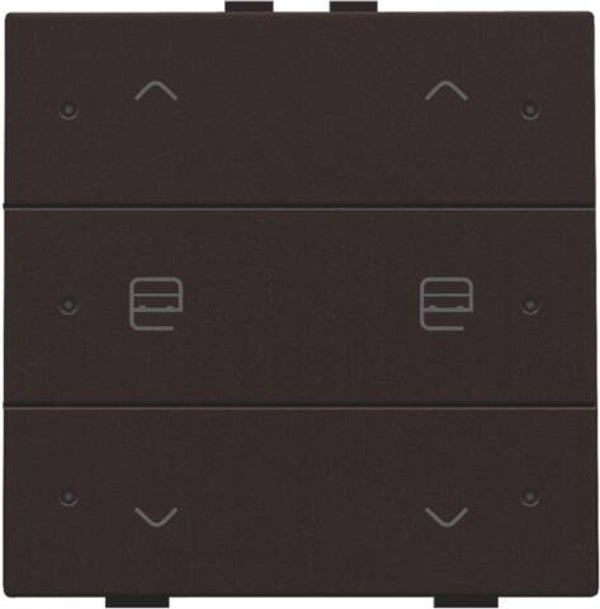 Niko Dubbele motorbediening met led Dark brown 124-52036