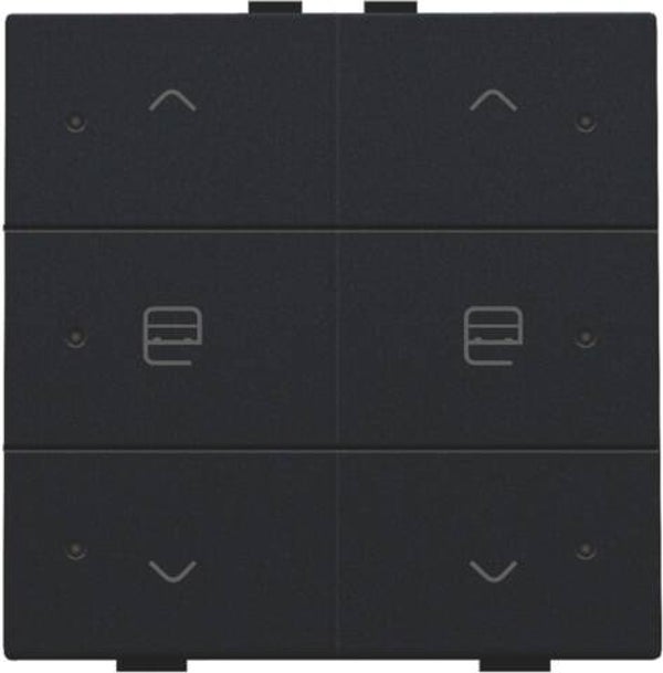Niko Dubbele motorbediening met led Intense Black steel  161-52036