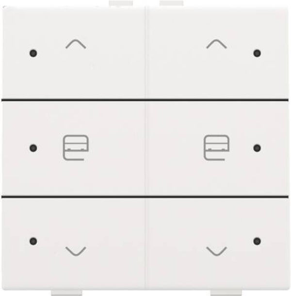 Niko Dubbele motorbediening met led Intense White steel  154-52036