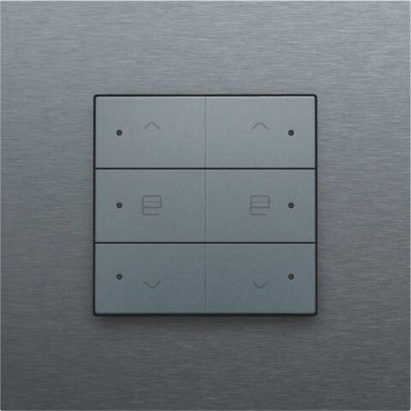 Niko Dubbele motorbediening met led Pure Alu Look Grey Steel 220-52036