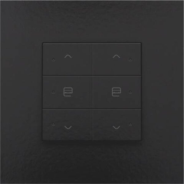 Niko Dubbele motorbediening met led Pure Piano Black  200-52036