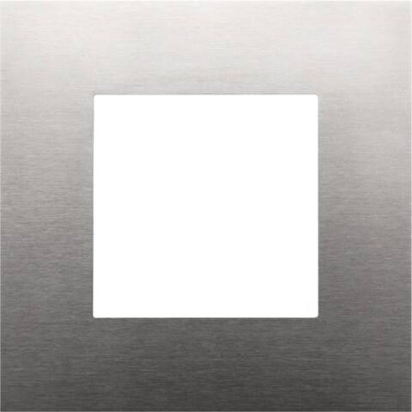 Niko Enkele afdekplaat, kleur Pure stainless steel on white Niko 250-76100