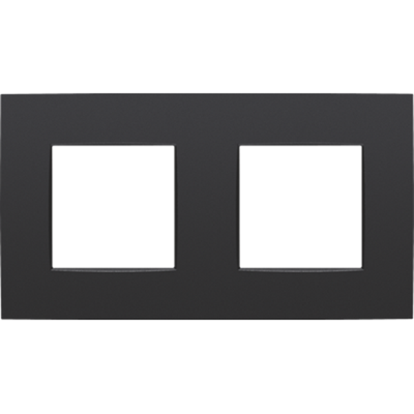 Niko Tweevoudig horizontale afdekplaat Intense matt Black 130-76800