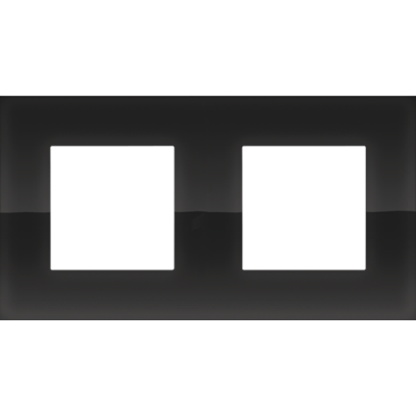 Niko Tweevoudig horizontale afdekplaat Pure liquid black 242-76800