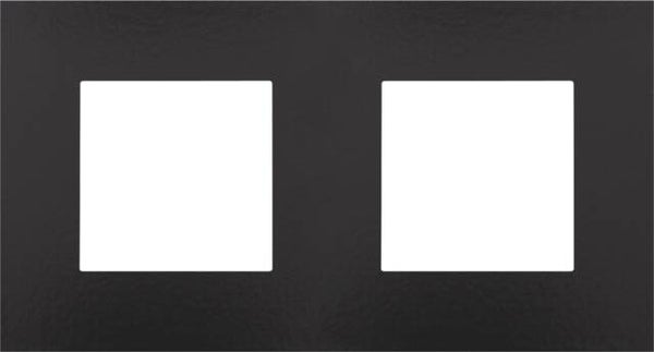 Niko Tweevoudige horizontale afdekplaat, kleur Pure Bakelite piano black Niko 200-76800