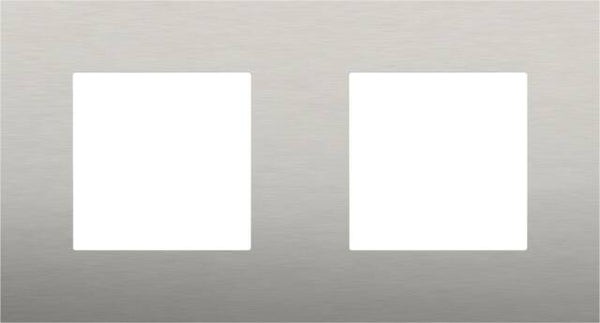 Niko Tweevoudige horizontale afdekplaat, kleur Pure stainless steel on white Niko 250-76800