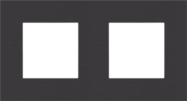 Niko Tweevoudige horizontale afdekplaat, kleur Pure alu black Niko 158-76800